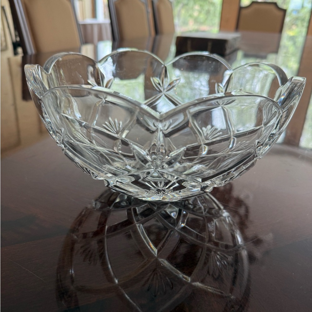Intricate Clear Glass Decorative Bowl